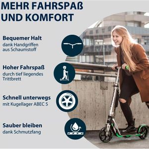 Produktbild für Scooter Hudora BigWheel 205, Aluminium, schwarz/anthrazit