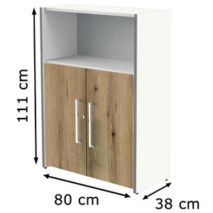 Produktbild für Kombischrank Kerkmann Move 3, asteiche / weiß