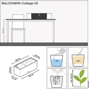 Produktbild für Blumenkasten Lechuza BALCONERA Cottage 50, graphit