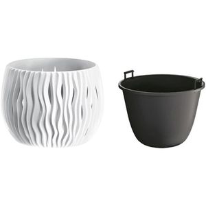 Produktbild für Übertopf Prosperplast Sandy Bowl, weiß, Ø 18 x 14 cm