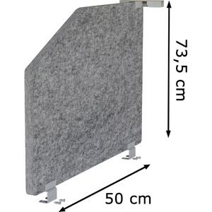 Produktbild für Tischtrennwand Hammerbacher Basic, grau