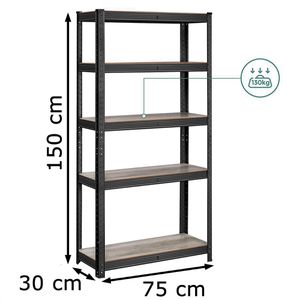 Produktbild für Schwerlastregal Songmics 5 Holzböden