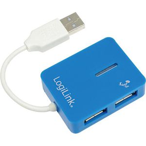 USB-Hub LogiLink Mini Smile Blue UA0136, blau
