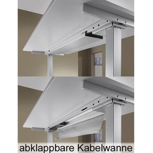 Produktbild für Schreibtisch Hammerbacher XMST 2E, ahorn / silber