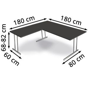 Produktbild für Schreibtisch Kerkmann Artline, anthrazit / chrom