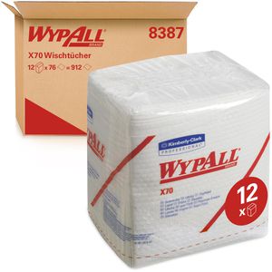 Produktbild für Einwegtücher Wypall X70, 8387, PowerClean, Hydroknit, weiß