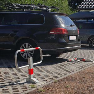 Produktbild für Parkbügel Moravia Sesam, rot / silber, klappbar