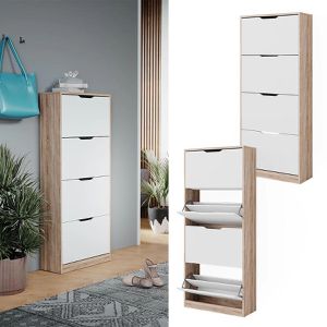Produktbild für Schuhschrank Vicco Luca, sonoma eiche / weiß