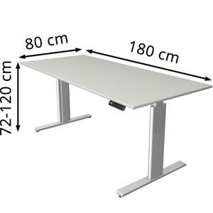 Produktbild für Schreibtisch Kerkmann Move 3 Tube, lichtgrau / silber