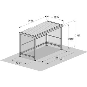 Produktbild für Personenunterstand WSM Jena Maxi K, grauweiß, aus Metall