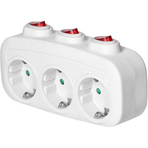 Produktbild für Steckdosenadapter Virone weiß, mit Schalter