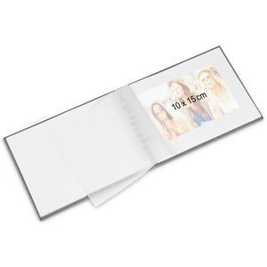 Hama Fotoalbum Fine Art 2111, Spiralalbum, 24 x 17 cm, 50 weiße Seiten für  50 Fotos, grau – Böttcher AG