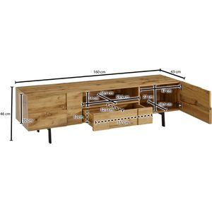 Produktbild für Lowboard Wohnling WL6.581, aus Holz, eiche