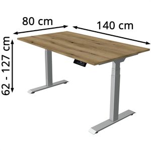 Produktbild für Schreibtisch Kerkmann Move 1 stable, asteiche / silber