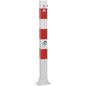 Produktbild für Absperrpfosten Schake 470FUZB+1, 1 Öse, rot/weiß, aus Metall