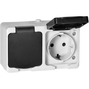 Steckdose Orno Aquatic Mini 2x2P+E, IP54, Aufputz