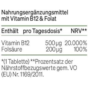 Produktbild für Vitamin-B natural-elements mit Folat, 180 Tabletten