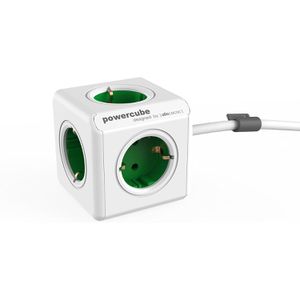 Produktbild für Steckdosenwürfel allocacoc PowerCube, weiß / grün