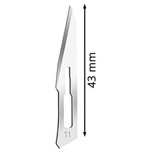 Produktbild für Skalpellklinge May SK-0111, spitze Form, 43mm