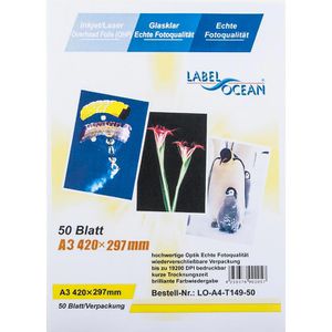 Inkjetfolien LabelOcean LO-A3-T149-50, transparent, A3