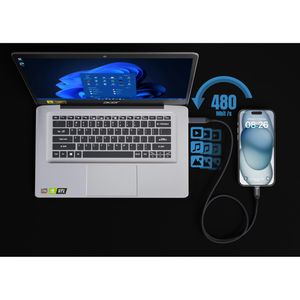 Produktbild für Ladekabel smrter Speedy100, anthrazit, 1m