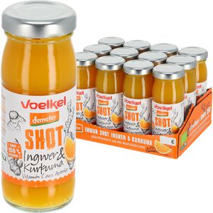 voelkel Vitamin-Shot Ingwer und Kurkuma, BIO, je 95ml, 12 Flaschen