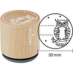 Colop Motivstempel Woodies, Ø 3 cm, Ex Libris-Motiv mit Eule