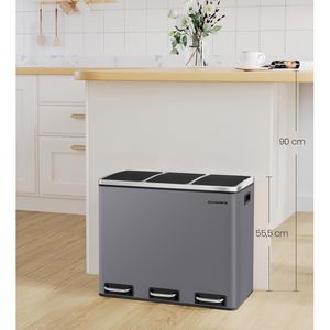 Produktbild für Mülleimer Songmics LTB054G01, mattgrau