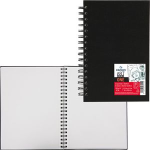 Canson Skizzenbuch C400039211 One Art Book, A5, hoch, 100g/qm, weiß, Spiralbindung, 80 Blatt