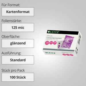 Produktbild für Laminierfolien Leitz 7369 iLAM, 60 x 90 mm