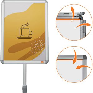 Produktbild für Infoständer Nobo 1902384 aus Aluminium, silber, A3