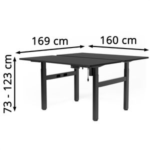 Produktbild für Schreibtisch FlexiSpot EH1B, Doppelarbeitsplatz, schwarz