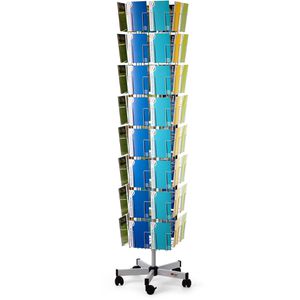 Produktbild für Prospekthalter Fluhr KK 64, drehbar, silber