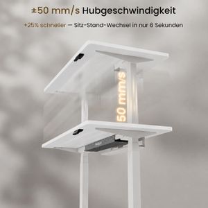 Produktbild für Schreibtisch FlexiSpot E7W-Pro 2026, weiß / weiß
