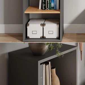 Produktbild für Bücherregal Vicco Orlando, anthrazit / eiche