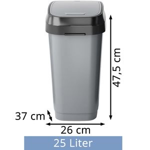 Produktbild für Mülleimer Curver KIS Dual Swing, grau/anthrazit