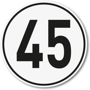 Fahrzeugkennzeichnung SafetyMarking Geschwindigkeitsschild 45