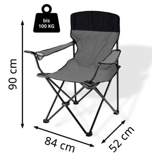 Produktbild für Campingstuhl DEMA 94052, grau, bis 100 kg