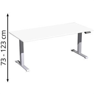 Schreibtisch Geramöbel Elevate Basic, weiß / silber