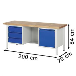 Produktbild für Werkbank Rau Basic 8555-2, blau