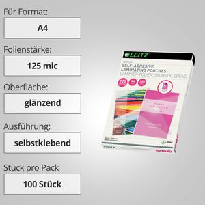 Produktbild für Laminierfolien Leitz 16925 iLAM, DIN A4
