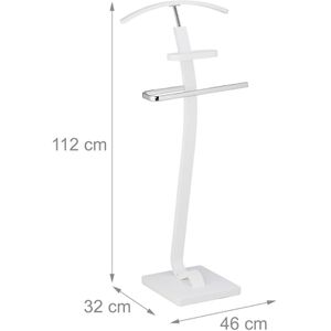 Produktbild für Herrendiener Relaxdays 10042893, silber / weiß