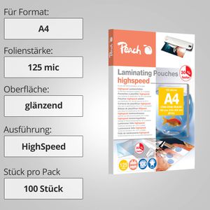 Produktbild für Laminierfolien Peach PP525-22 DIN A4
