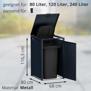 Produktbild für Mülltonnenbox Metzler MMB-1-1X-AN, Metall