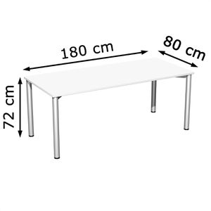 Produktbild für Schreibtisch Geramöbel Flex S-550146-WS, weiß / silber