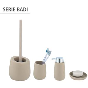 Produktbild für Zahnputzbecher Wenko Badi, beige, aus Keramik