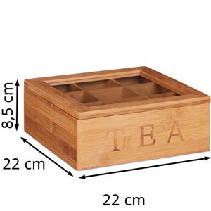 Produktbild für Teebox Relaxdays 10024614, für Teebeutel, natur, aus Bambus