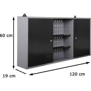 Produktbild für Werkzeugschrank Ondis24 1607, aus Metall, grau / schwarz