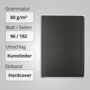 Produktbild für Notizbuch Idena 209280, Kunstleder Hardcover