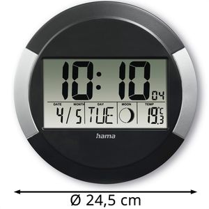 Produktbild für Wanduhr Hama Ischia, Kunststoff, digital, Funkuhr